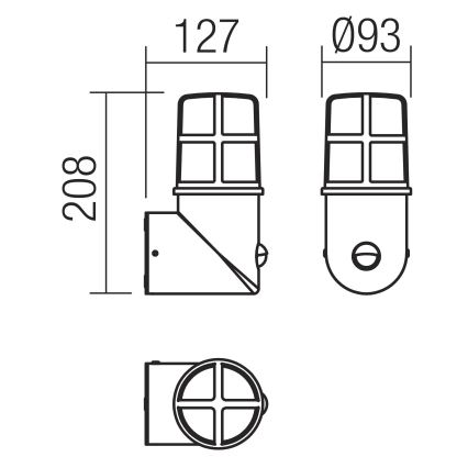 Redo 90199 - Éclairage d'extérieur avec un détecteur TRITON 1xE27/28W/230V IP54 laiton