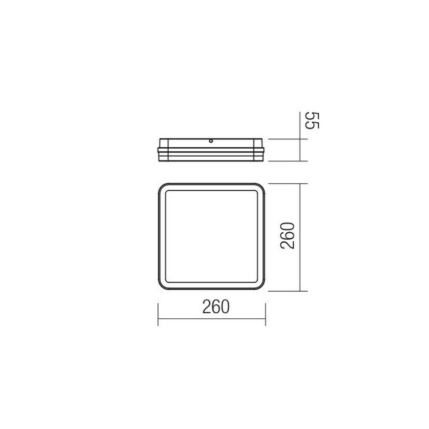 Redo 90288 - Plafoniera LED da esterno ISOLA LED/24W/230V 26x26 cm 3000/4000/6500K IP54 antracite