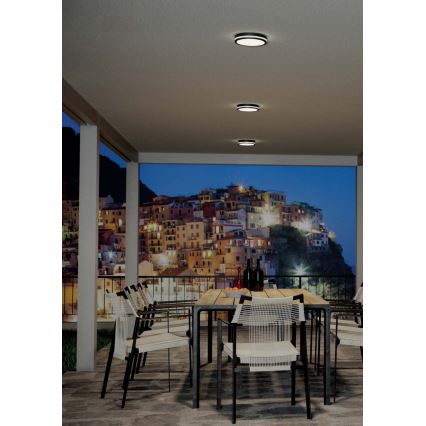 Redo 90290 - LED-Deckenleuchte für den Außenbereich mit Sensor ISOLA LED/24W/230V d 26 cm 3000/4000/6500K IP54 anthrazit
