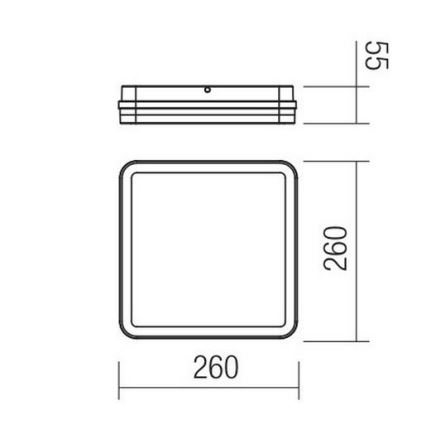 Redo 90292 - Plafoniera LED da esterno con sensore ISOLA LED/24W/230V 26x26 cm 3000/4000/6500K IP54 antracite