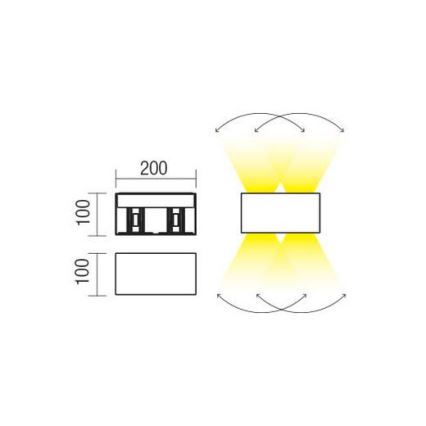 Redo 90303 - Applique murale extérieure VARY 4xLED/5W/230V 4000K IP54 anthracite