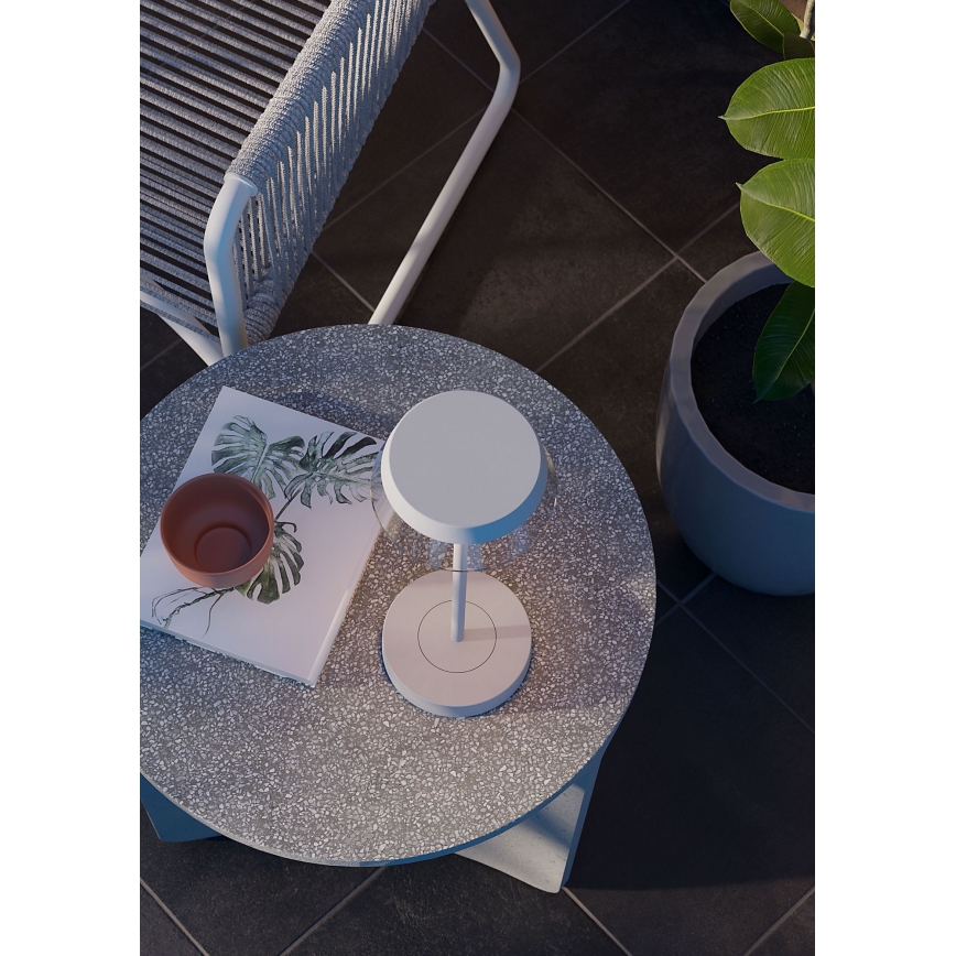 Redo 90306 - Lampe de table tactile à intensité variable ILUNA LED/2,5W/5V 2700-3000K 3000 mAh IP65 blanc