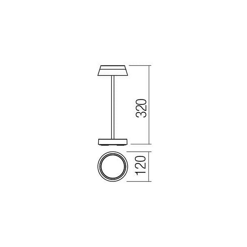 Redo 90308 - Lampe de table tactile à intensité variable ILUNA LED/2,5W/5V 2700-3000K 3000 mAh IP65 marron