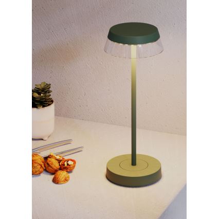 Redo 90309 - Lampada da tavolo LED dimmerabile con funzione Touch ILUNA LED/2,5W/5V 2700-3000K 3000 mAh IP65 verde