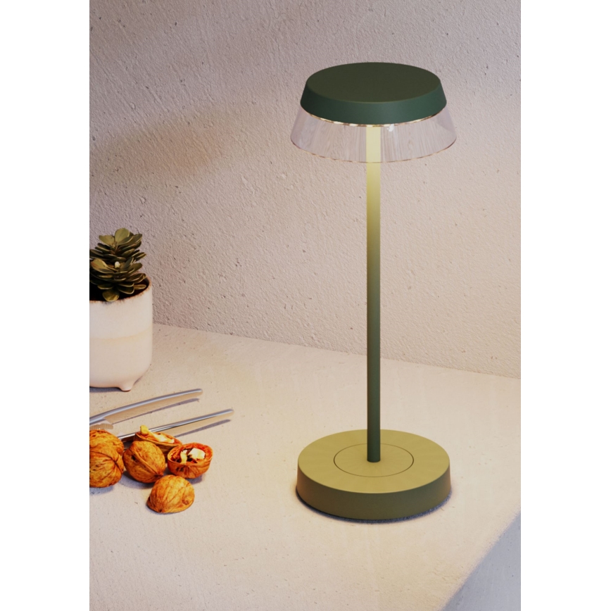 Redo 90309 - Lampada da tavolo LED dimmerabile con funzione Touch ILUNA LED/2,5W/5V 2700-3000K 3000 mAh IP65 verde