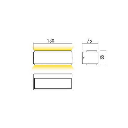 Redo 90402 - Applique a LED da esterno DASH LED/9W/230V 4000K IP65 antracite