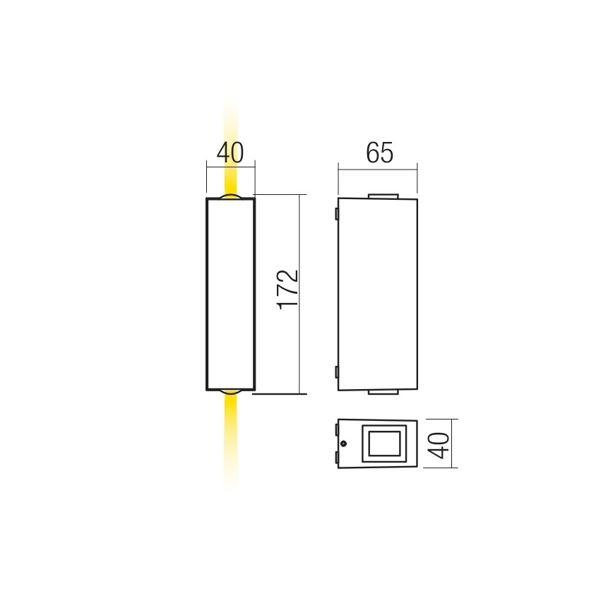 Redo 90421 - LED Auβen-Wandbeleuchtung ACE 2xLED/5,84W/230V 3000K IP54 grau