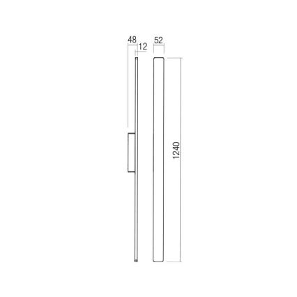 Redo 90431 - Applique murale extérieure REFLEXA LED/20W/230V 3000K 124 cm IP54 anthracite
