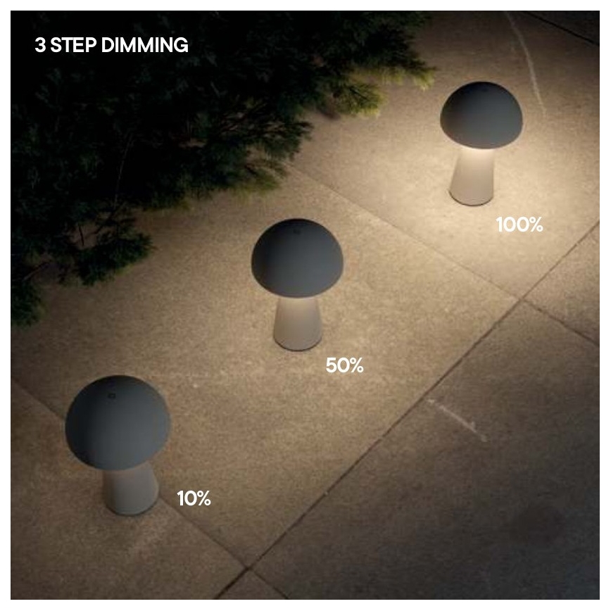 Redo 90438 - Lampada da esterno dimmerabile touch KIRA LED/4,7W/230V 2200 mAh IP44 bianca