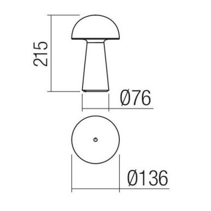 Redo 90439 - Dimmbare Touch-Außenleuchte KIRA, LED/4,7W/230V, 2200 mAh, IP44, schwarz