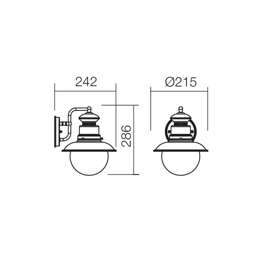Redo 9045 - Applique murale extérieure SCOTT 1xE27/42W/230V IP44
