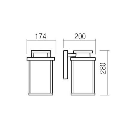 Redo 90462 - Applique murale extérieure YARD 1xE27/42W/230V IP44 anthracite