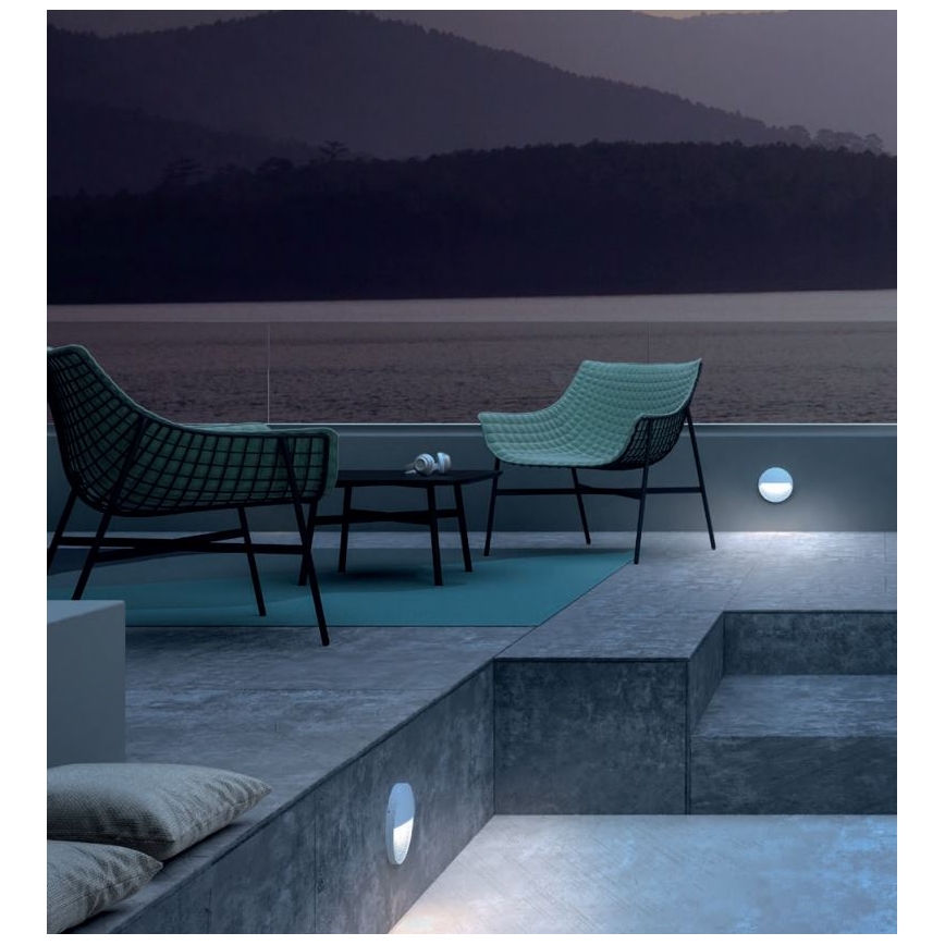 Redo 90472 - Applique murale LED extérieure LANDER LED/3W/230V IP54 blanc