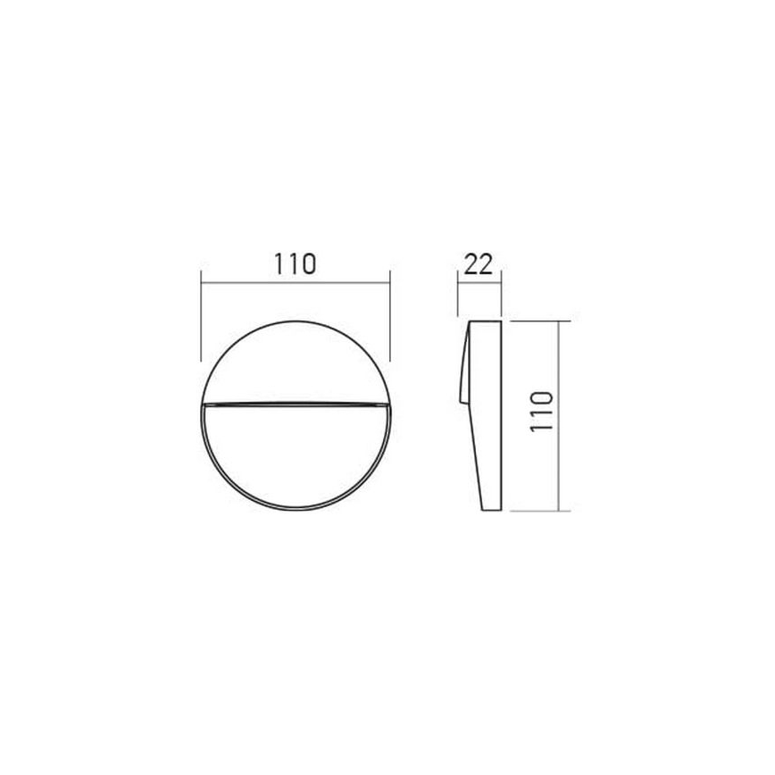 Redo 90473 - Applique murale LED extérieure LANDER LED/3W/230V IP54 anthracite