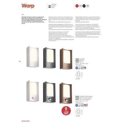 Redo 90483 - Applique murale extérieure WARP LED/8W/230V 3000K IP44 anthracite