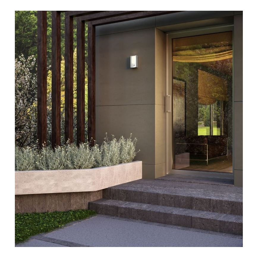 Redo 90486 - LED-Outdoor-Wandleuchte mit Sensor WARP LED/8W/230V 3000K IP44 anthrazit