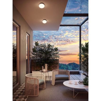 Redo 90496 - Plafoniera LED da esterno URANIA LED/10W/230V diametro 16 cm 3000K IP65 marrone