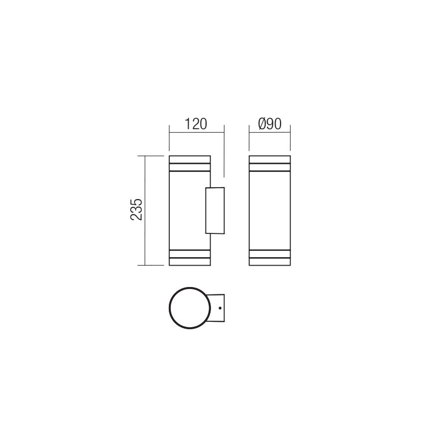 Redo 90518 - Applique murale extérieure CARGO 2xGU10/28W/230V IP54 anthracite
