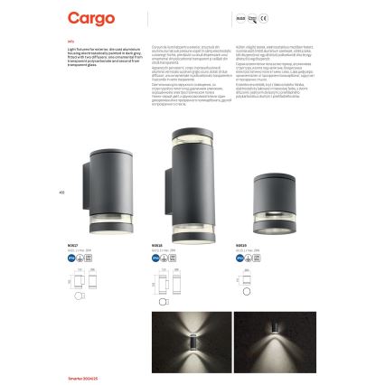 Redo 90519 - Plafoniera da esterno CARGO 1xGU10/28W/230V IP54 antracite