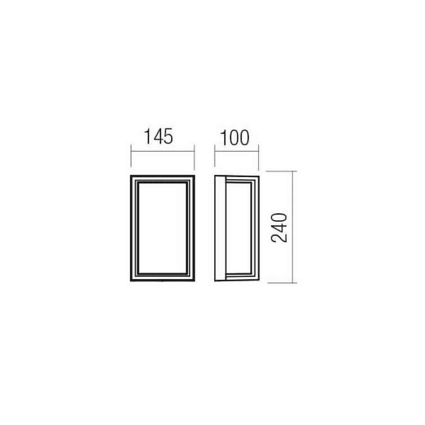 Redo 90534 - Applique a LED da esterno QUADRIS LED/12W/230V IP54 marrone