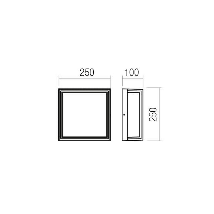 Redo 90566 - Applique a LED da esterno QUADRIS LED/20W/230V IP54 marrone