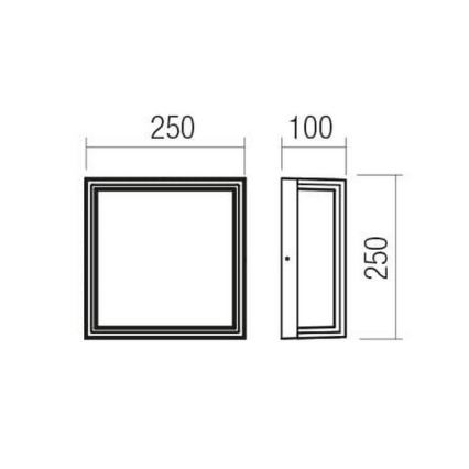 Redo 90566 - Applique murale LED extérieure QUADRIS LED/20W/230V IP54 marron