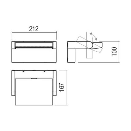 Redo 90585 - Applique murale d'extérieur LED FLIP LED/20W/230V 3000K IRC 90 IP54 marron