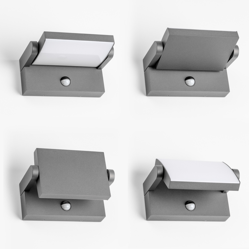 Redo 90587 - LED-Außenwandleuchte mit Sensor FLIP LED/20W/230V 3000K CRI 90 IP54 Anthrazit