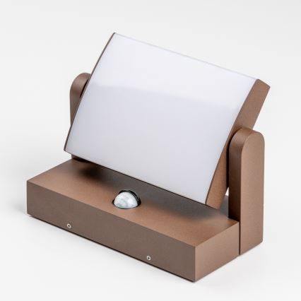 Redo 90588 - LED Applique da esterno con sensore FLIP LED/20W/230V CRI 90 3000K IP54 marrone