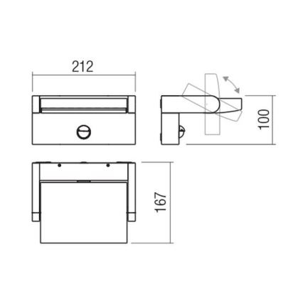 Redo 90588 - Applique murale extérieure FLIP avec détecteur LED/20W/230V 3000K IRC 90 IP54 marron