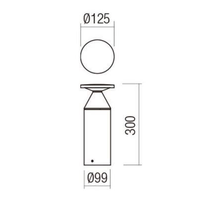 Redo 90590 - Lampada da esterno LED BIRO, 12W, 230V, 3000K, 30 cm, CRI 90, IP65, marrone