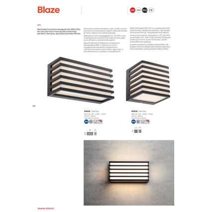 Redo 90639 - Applique murale extérieure BLAZE LED/12W/230V 3000K IP54 anthracite