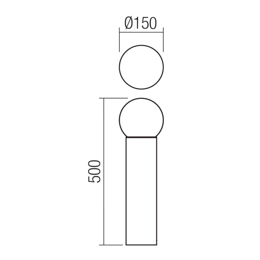 Redo 90642 - Außenleuchte BULK 1xE27/28W/230V 50 cm IP44 anthrazit