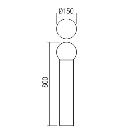 Redo 90643 - Lampada da esterno BULK 1xE27/28W/230V 80 cm IP44 antracite