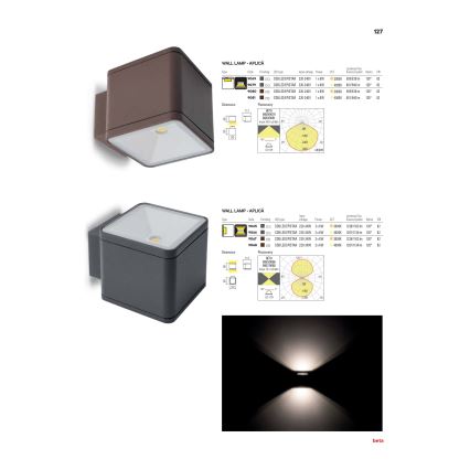 Redo 9065 - Applique murale d'extérieur LED BETA 2xLED/6W/230V 3000K IP54 anthracite