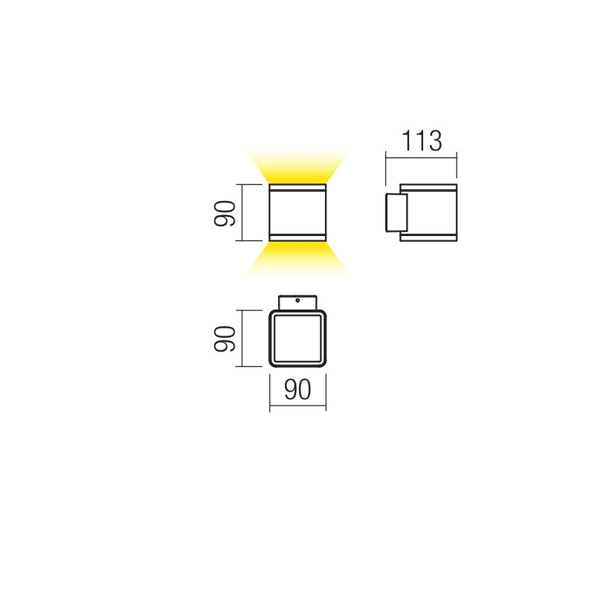 Redo 9065 - LED-Außenwandleuchte BETA 2xLED/6W/230V 3000K IP54 anthrazit