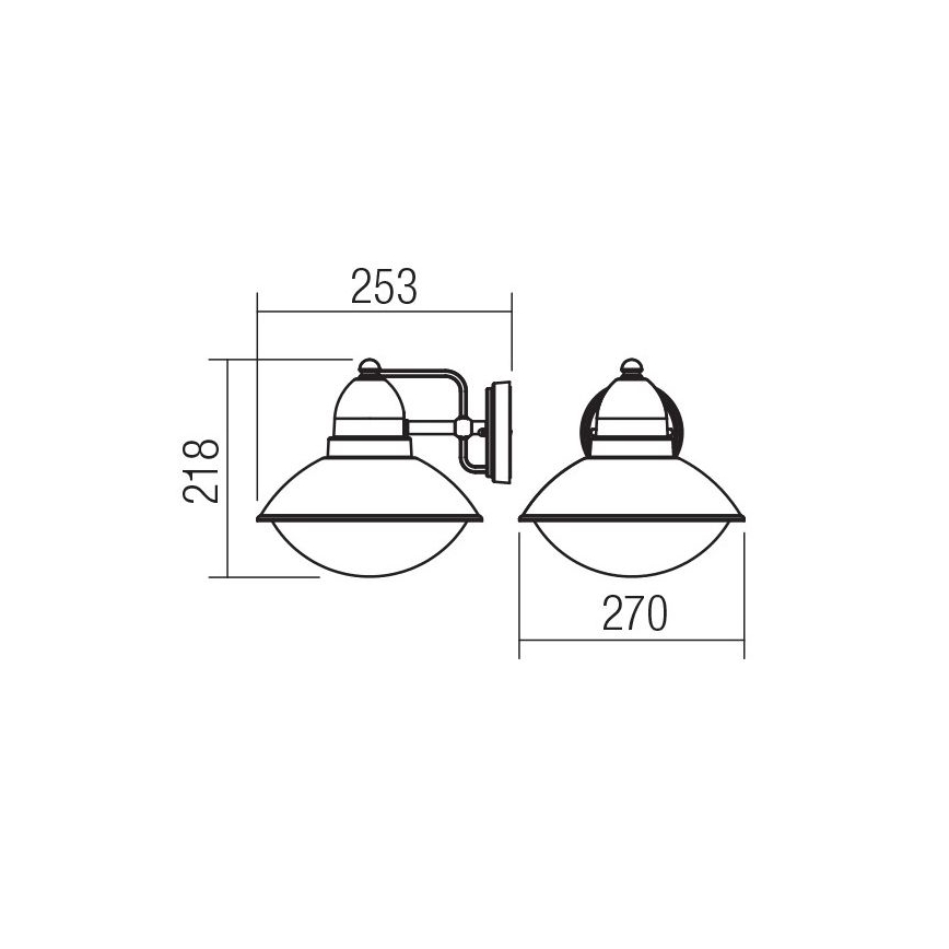 Redo 9095 - Applique da esterno DANUBIA 1xE27/42W/230V IP44