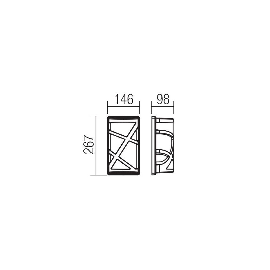Redo 9097 - Applique da esterno VORTEX 1xE27/20W/230V IP44