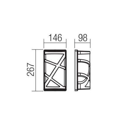 Redo 9097 - Applique murale extérieure VORTEX 1xE27/42W/230V IP44 brun