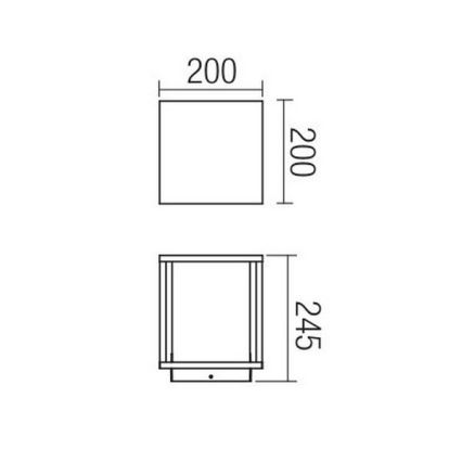 Redo 9109 - Lampe d'extérieur VITRA 1xE27/15W/230V IP54 noire