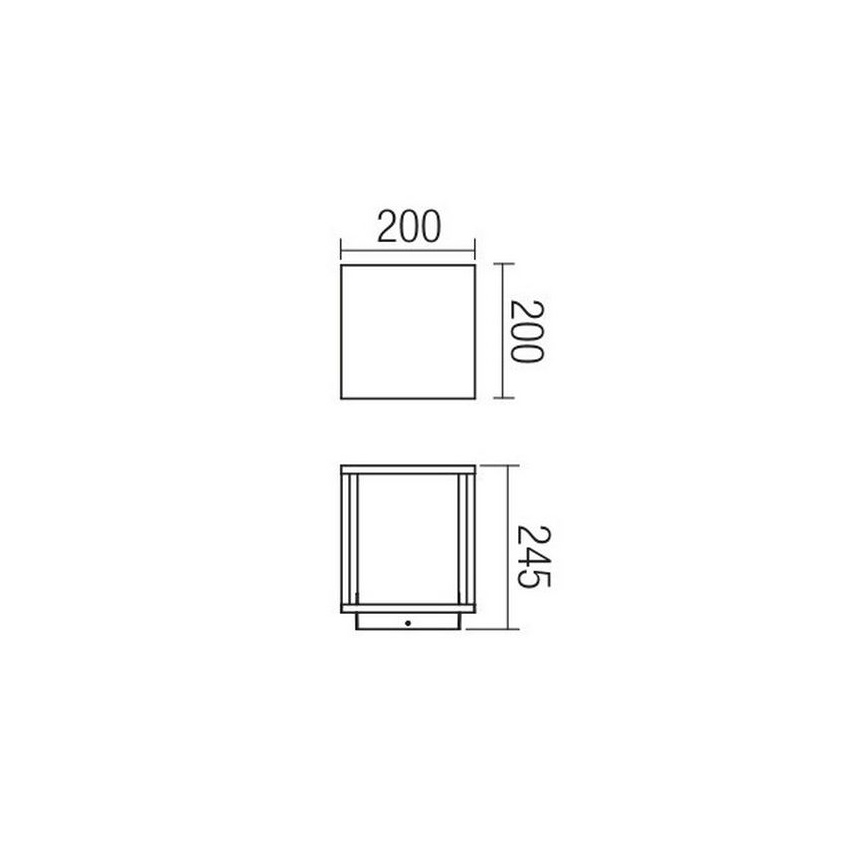 Redo 9109 - Lampe d'extérieur VITRA 1xE27/15W/230V IP54 noire