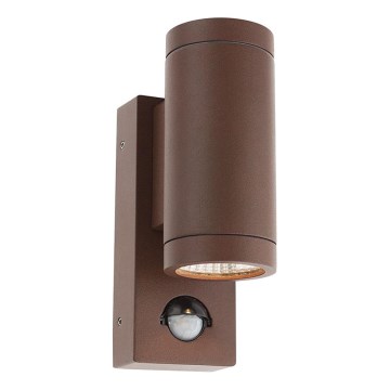 Redo 9455 - Applique da esterno LED con sensore VINCE 2xLED/3W/230V IP54 marrone