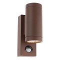 Redo 9455 - LED Applique da esterno con sensore VINCE 2xLED/3W/230V IP54 marrone