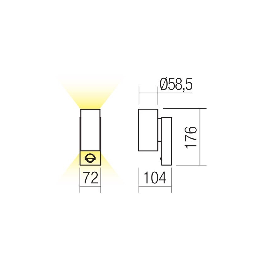 Redo 9455 - Applique murale d'extérieur LED VINCE avec capteur de mouvement 2xLED/3W/230V IP54 brune