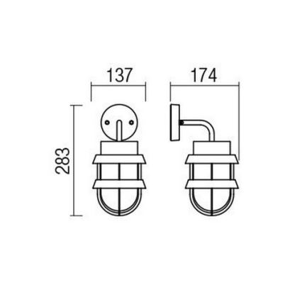Redo 9498 - Applique da esterno CLAUT 1xE27/42W/230V IP44 antracite
