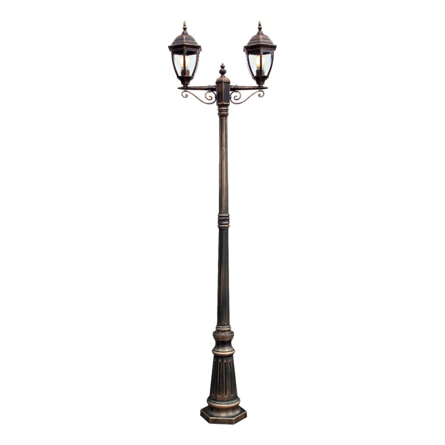 Redo 9609 - Lampada da esterno SEVILLA 2xE27/42W/230V IP44 oro/patina
