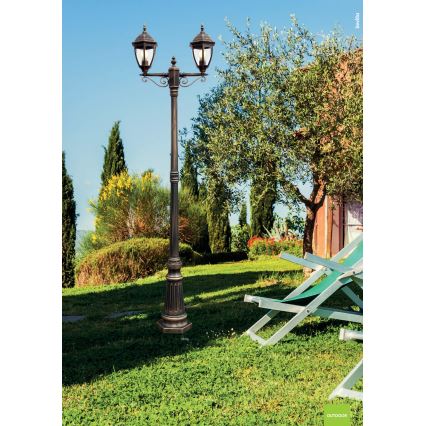 Redo 9609 - Lampada da esterno SEVILLA 2xE27/42W/230V IP44 oro/patina