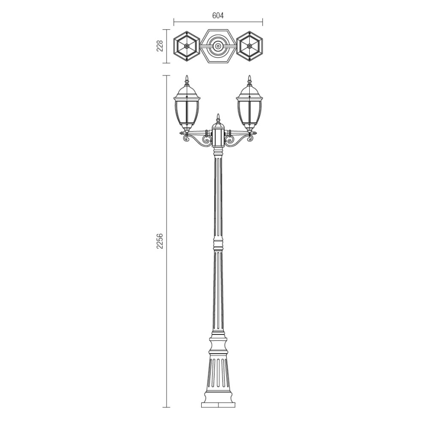 Redo 9609 - Lampada da esterno SEVILLA 2xE27/42W/230V IP44 oro/patina