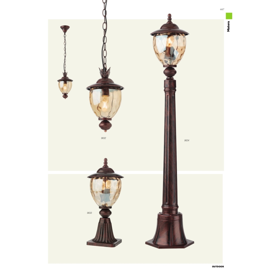 Redo 9634 - Lampadaire extérieur MATERA 1xE27/42W/230V IP33
