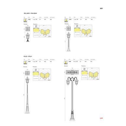 Redo 9652 - Außenleuchte YORK 1xE27/70W/230V IP44 braun